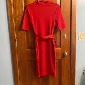 ZARA red knee length dress. NEVER WORN!